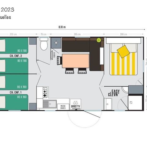 MOBILE HOME 6 people - Loft Premium 31m² pool view + CLIM TV