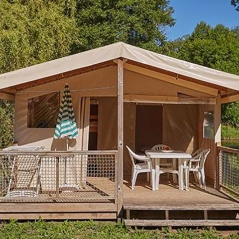 CANVAS AND WOOD TENT 5 people - Eco Lodge Tent | 2 Bedrooms | 5 Pers. | Raised terrace