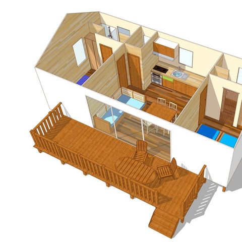 MOBILE HOME 6 people - Classic XL | 2 Bedrooms | 4/6 Pers. | Raised terrace | Air-con.