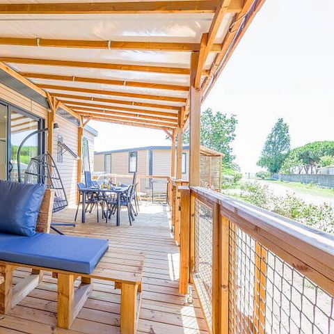 MOBILE HOME 6 people - Mobil-home | Ultimate | 3 Bedrooms | 6 Pers. | Raised terrace | Jacuzzi | 2 bathrooms | Air-con.