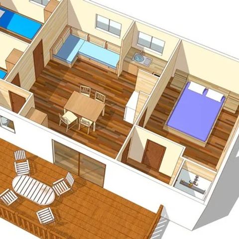 MOBILE HOME 6 people - Classic | 3 Bedrooms | 6 Pers. | Raised terrace