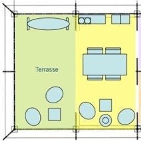 CANVAS AND WOOD TENT 4 people - Freeflower CONFORT 37m² (2 bedrooms) with covered terrace 13m².