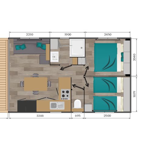 Mobile home 4 persons - RAGUENES 2 bedrooms 4 people