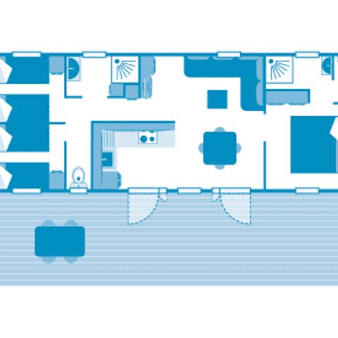 MOBILE HOME 6 people - Cottage Naiade 6p 3ch 2Sdb Premium