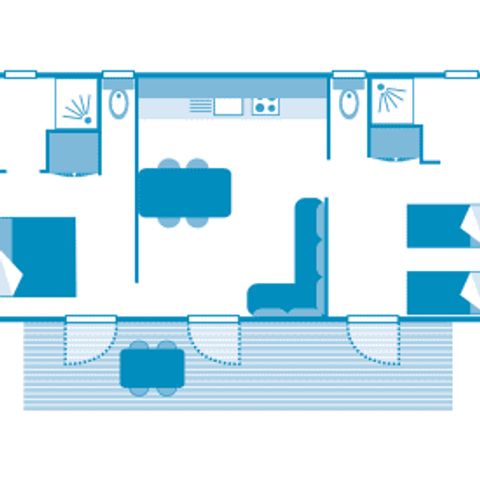 MOBILE HOME 4 people - Cottage Naiade 4p 2bed 2bath Premium