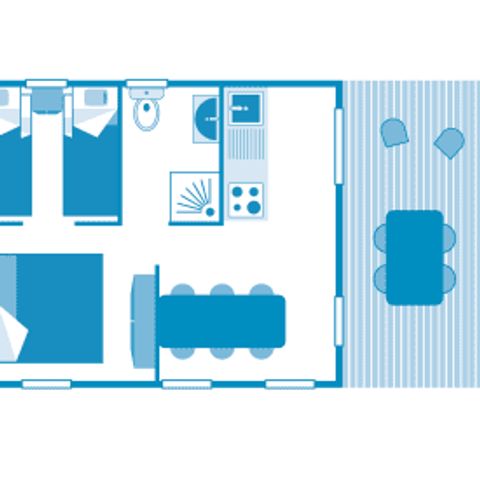 CANVAS AND WOOD TENT 6 people - Lodge 6p 2ch ****