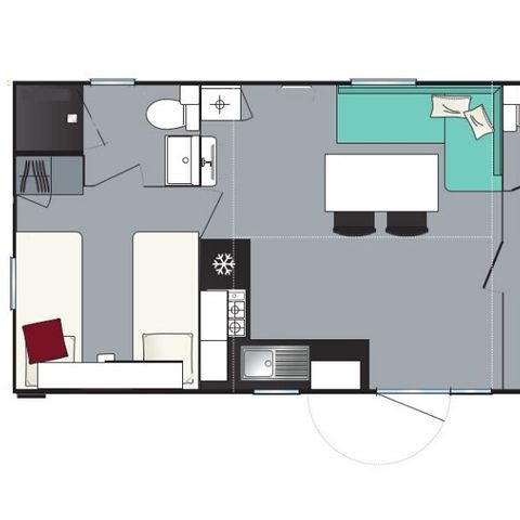 MOBILE HOME 6 people - Evasion+ 2 Bedrooms 2 Bathrooms 31m² Living area