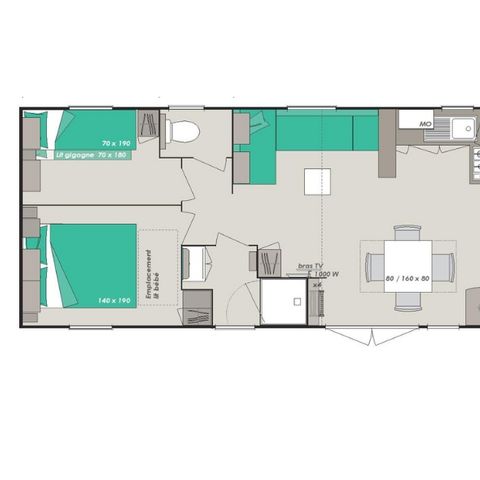 MOBILE HOME 8 people - Mobile-home Premium 8 people 4 bedrooms 38m ².