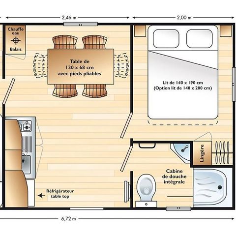 MOBILE HOME 5 people - AZUR - 2 bedrooms with TV