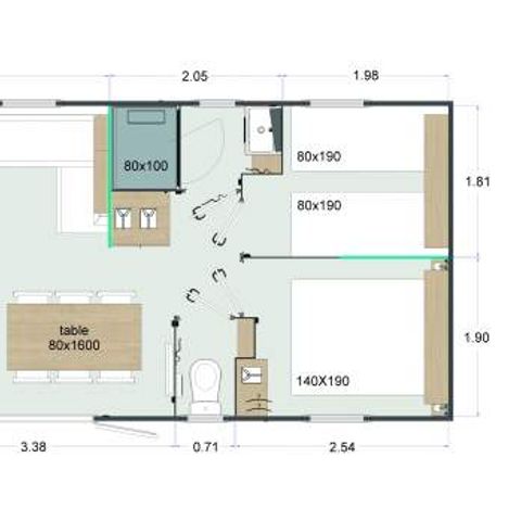MOBILE HOME 8 people - Mobile-home Sable plus 40m² (4 bedrooms, 2 bathrooms) 8 pers