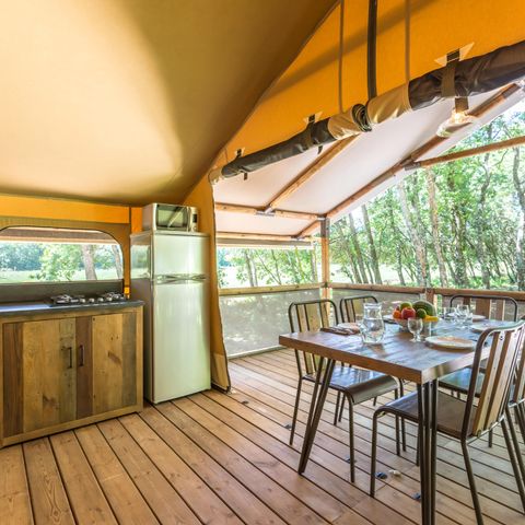 Canvas and wooden tent 5 persons - Tente Kenya 4/5p - 2 bedrooms