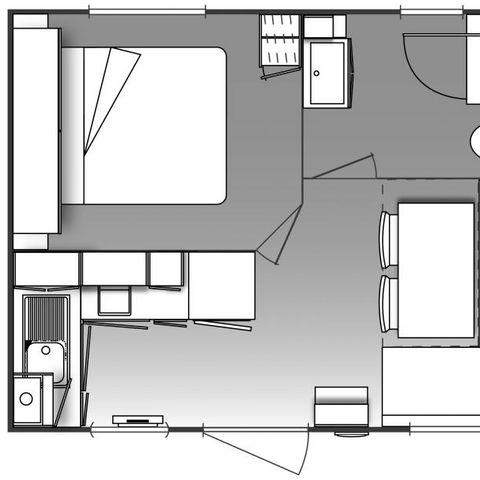 Lodge 3 persons - Cottage Pergola 2/3p - 1 bedroom