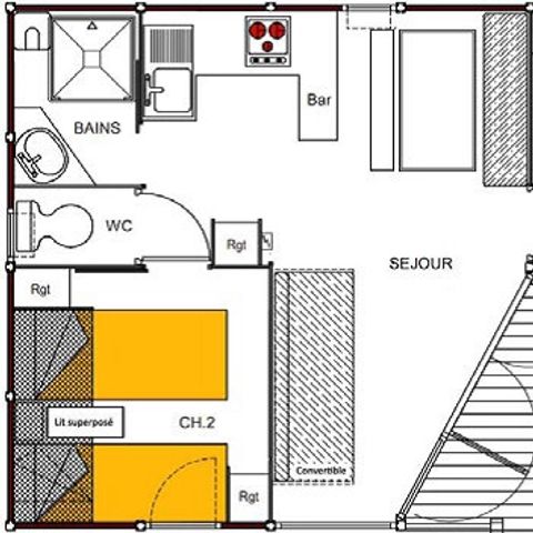 Chalet 5 persons - Chalet Gauthier GARANX 4/5p - 2 Bedrooms - TV - Air conditioning