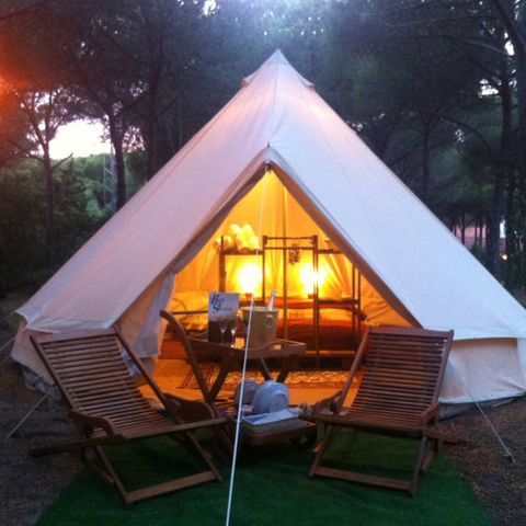 CANVAS AND WOOD TENT 4 people - BELLA TENT - Without sanitary facilities
