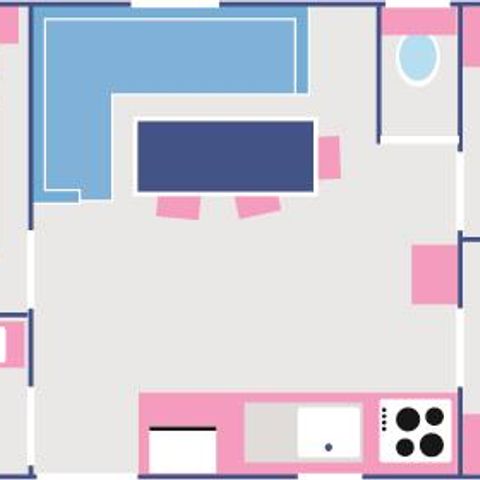 MOBILE HOME 6 people - Cottage Séquanie - 32m² - 3 bedrooms for large families