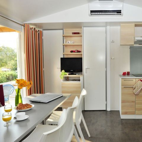 Mobile home 4 persons - Mobile home | Comfort XL | 2 Bedrooms | 4 Pers. | Raised terrace | Air conditioning | TV