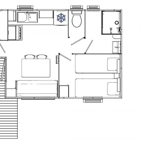 Mobile home 6 persons - Comfort | 2 Bedrooms | 4/6 Pers. | Single terrace | Air conditioning