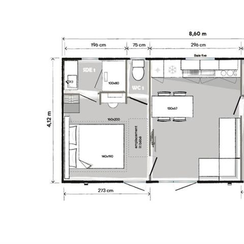 MOBILE HOME 4 people - Cottage Premium 33m² - Air-conditioned 4 pers