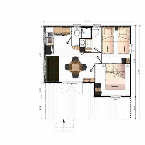 CHALET 4 people - Chalet Cannelle 26m² - air-conditioned 4 pers