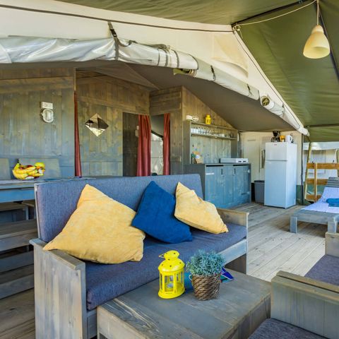 Canvas and wooden tent 5 persons - SAFARI (WITHOUT SANITARY FACILITIES)