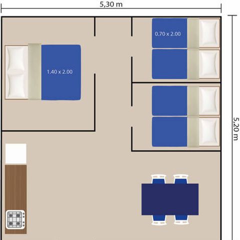 Tent 6 persons - TENT BUNGALOW (WITHOUT SANITARY FACILITIES)
