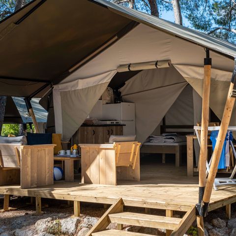 Canvas and wooden tent 5 persons - Safari tent Comfort