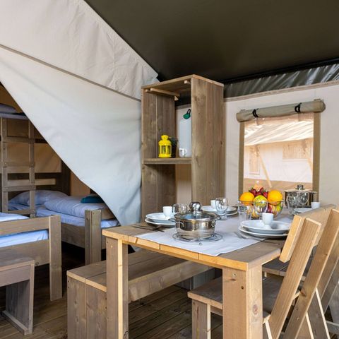 Canvas and wooden tent 5 persons - Safari tent Comfort