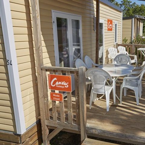 Mobile home 6 persons - Comfort XL | 2 Bedrooms | 4/6 Pers | Raised terrace | 2 bathrooms | Air conditioning | TV