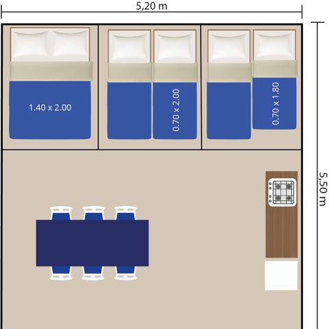 Tent 6 persons - Bungalow tent Luxe