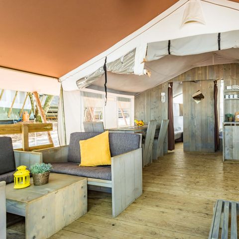 Canvas and wooden tent 5 persons - Safari tent Luxe (5P)