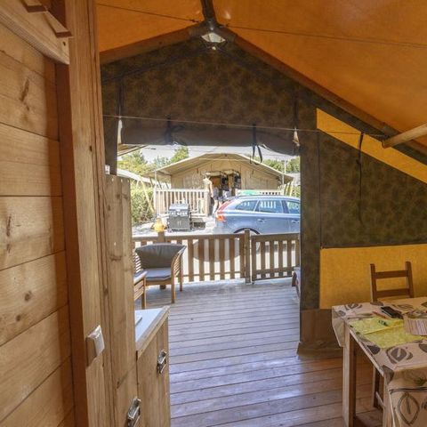 Canvas and wooden tent 5 persons - Safari tent Sorella + sanitary facilities + air conditioning (6P)