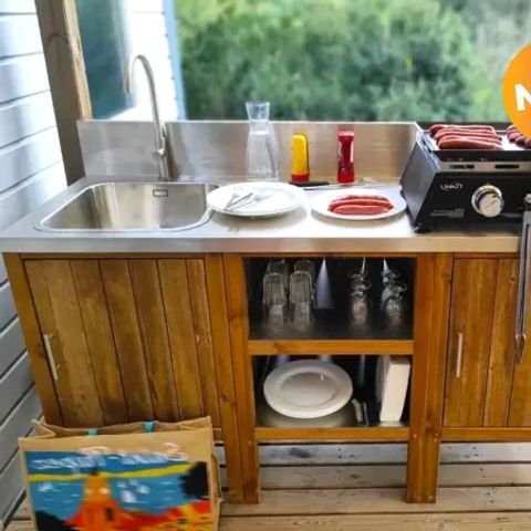 Mobile home 6 persons - Premium Lounge with 3 bedrooms - outdoor kitchen