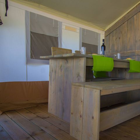 Canvas and wooden tent 4 persons - SAFARI (WITHOUT SANITARY FACILITIES)