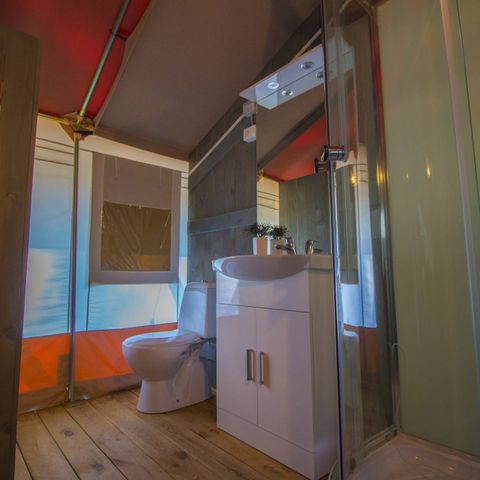 Canvas and wooden tent 4 persons - SAFARITENT XXL + AIR CONDITIONING