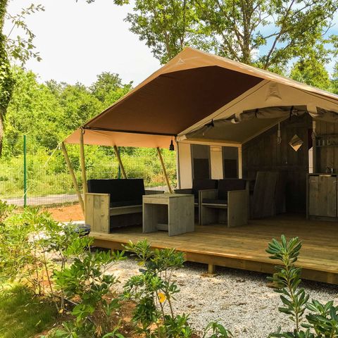 Canvas and wooden tent 4 persons - SAFARITENT XXL