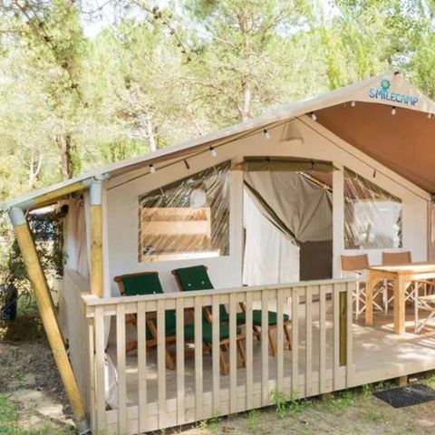 Canvas and wooden tent 4 persons - SAFARITENT RELAX (WITHOUT SANITARY FACILITIES)