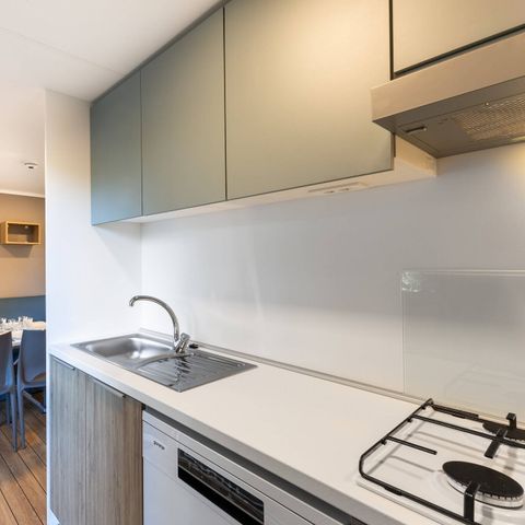 Mobile home 6 persons - Premium | 3 Bedrooms | Sleeps 6 | Lounge Terrace | 1 Bathroom | Air Conditioning | TV