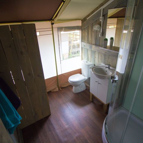 Canvas and wooden tent 4 persons - Safari tent + sanitary