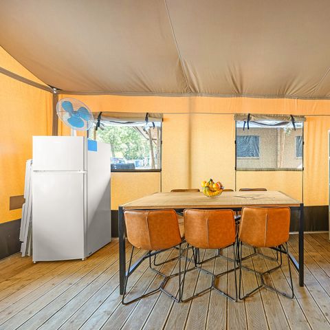 Canvas and wooden tent 4 persons - Safari tent Lodge + airco (6P)