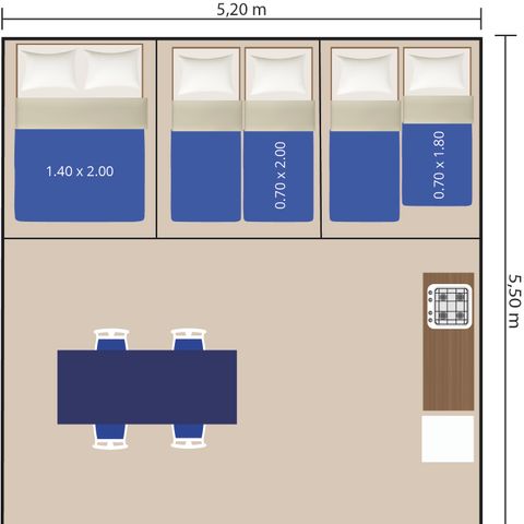 Tent 4 persons - Bungalow tent Luxe