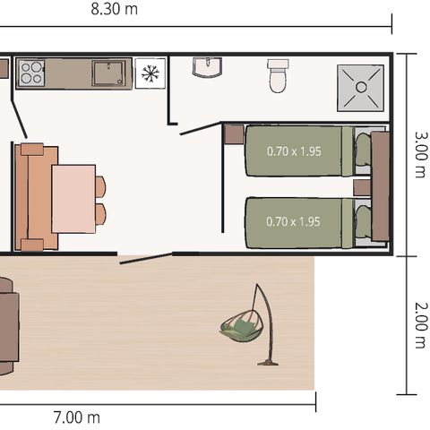 Mobile home 4 persons - Mobile home Fuskulin