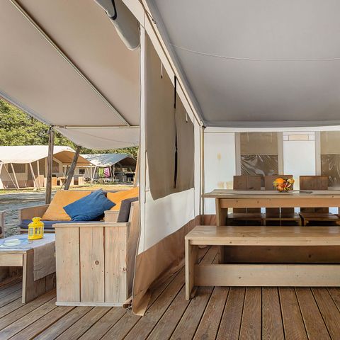 Canvas and wooden tent 4 persons - Safari tent Luxe