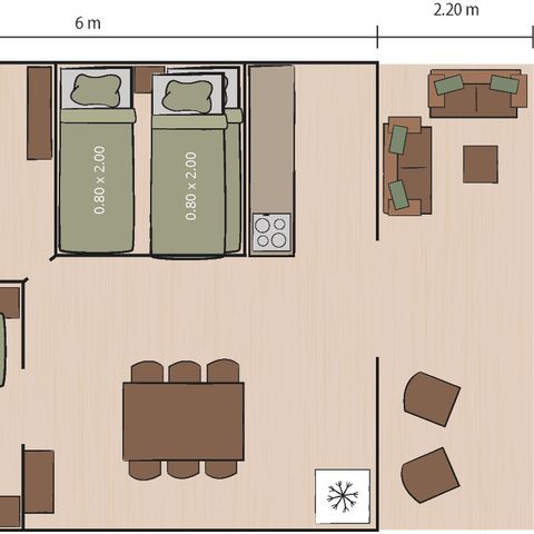 Canvas and wooden tent 4 persons - Bijela Uvala - Safari tent Lodge (8P)