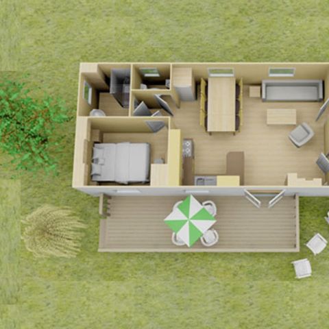 Mobile home 6 persons - Classic | 3 Bedrooms | 6 Pers. | Raised terrace | Air conditioning |TV
