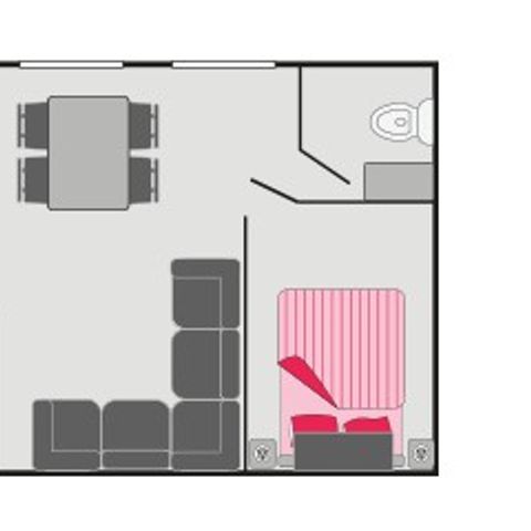 Mobile home 6 persons - Classic | 3 Bedrooms | 6 Pers. | Raised terrace | Air conditioning |TV