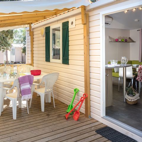Mobile home 6 persons - Mobile-home | Comfort XL | 2 Bedrooms | 4/6 Pers. | Raised terrace | Air-con.
