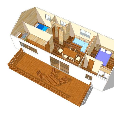Mobile home 6 persons - Mobile-home | Comfort XL | 2 Bedrooms | 4/6 Pers. | Raised terrace | Air-con.