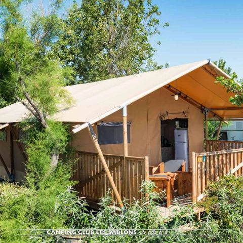 Canvas and wooden tent 6 persons - LODGE ETANG 2CH