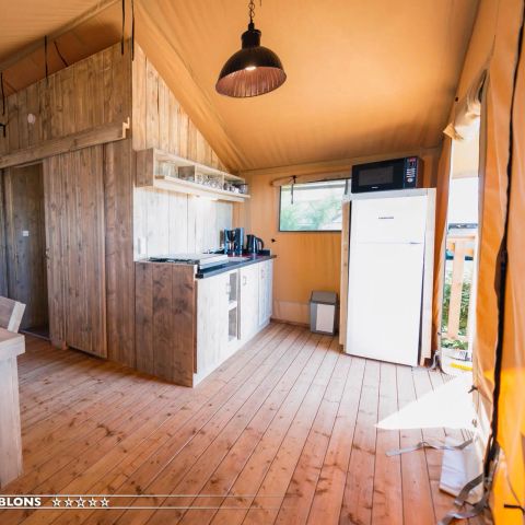 Canvas and wooden tent 6 persons - LODGE ETANG 2CH
