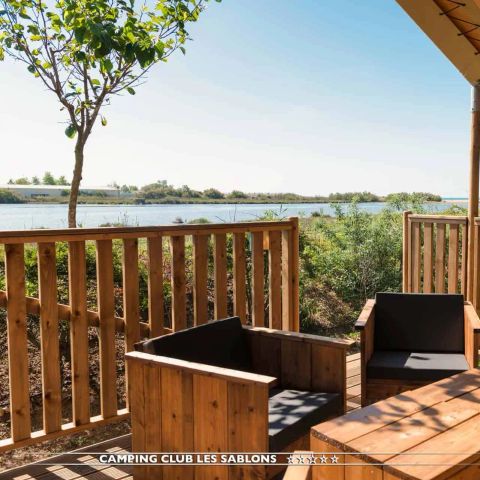 Canvas and wooden tent 6 persons - LODGE ETANG 2CH